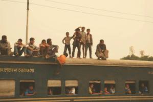 Train riding in Bangladesh